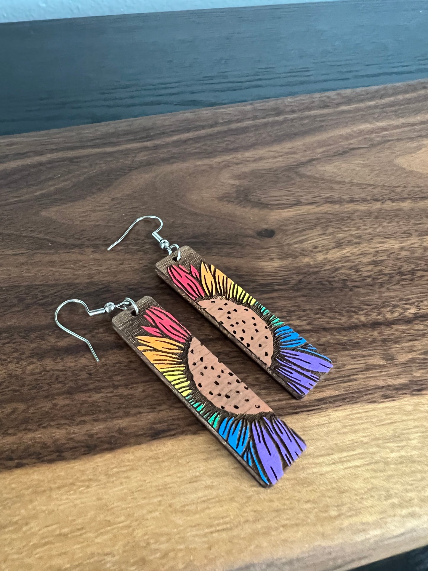 Rainbow Sunflower Dangles (2 for $30)