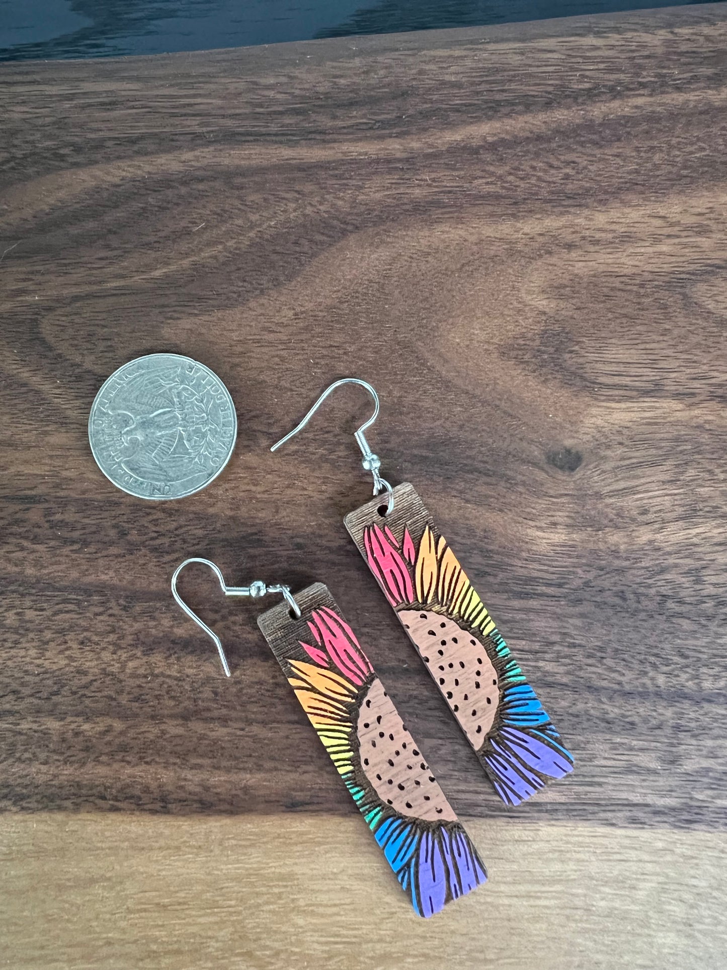 Rainbow Sunflower Dangles (2 for $30)