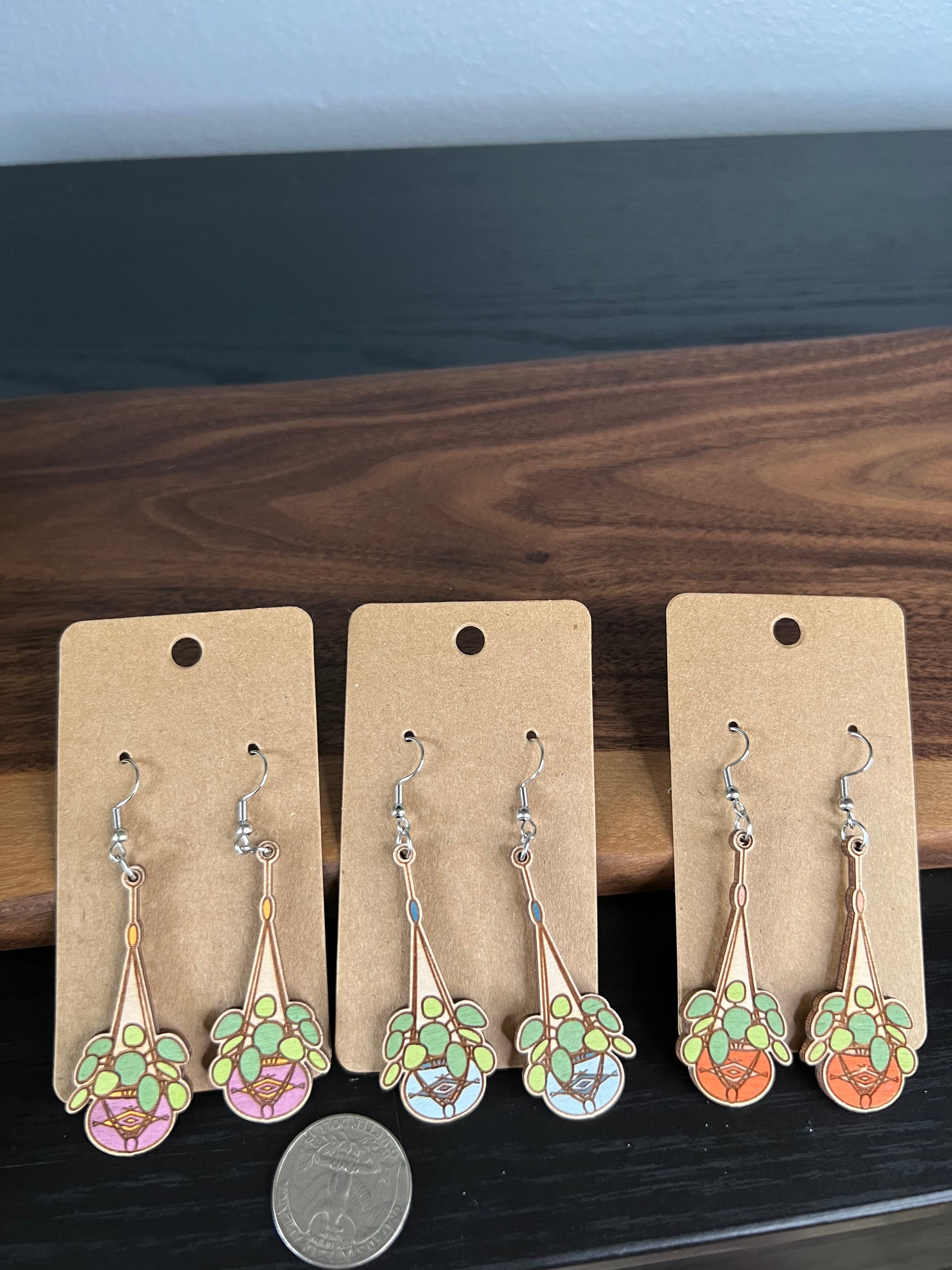 hanging plant earrings Hanging Plant Dangles (2 for Purple
