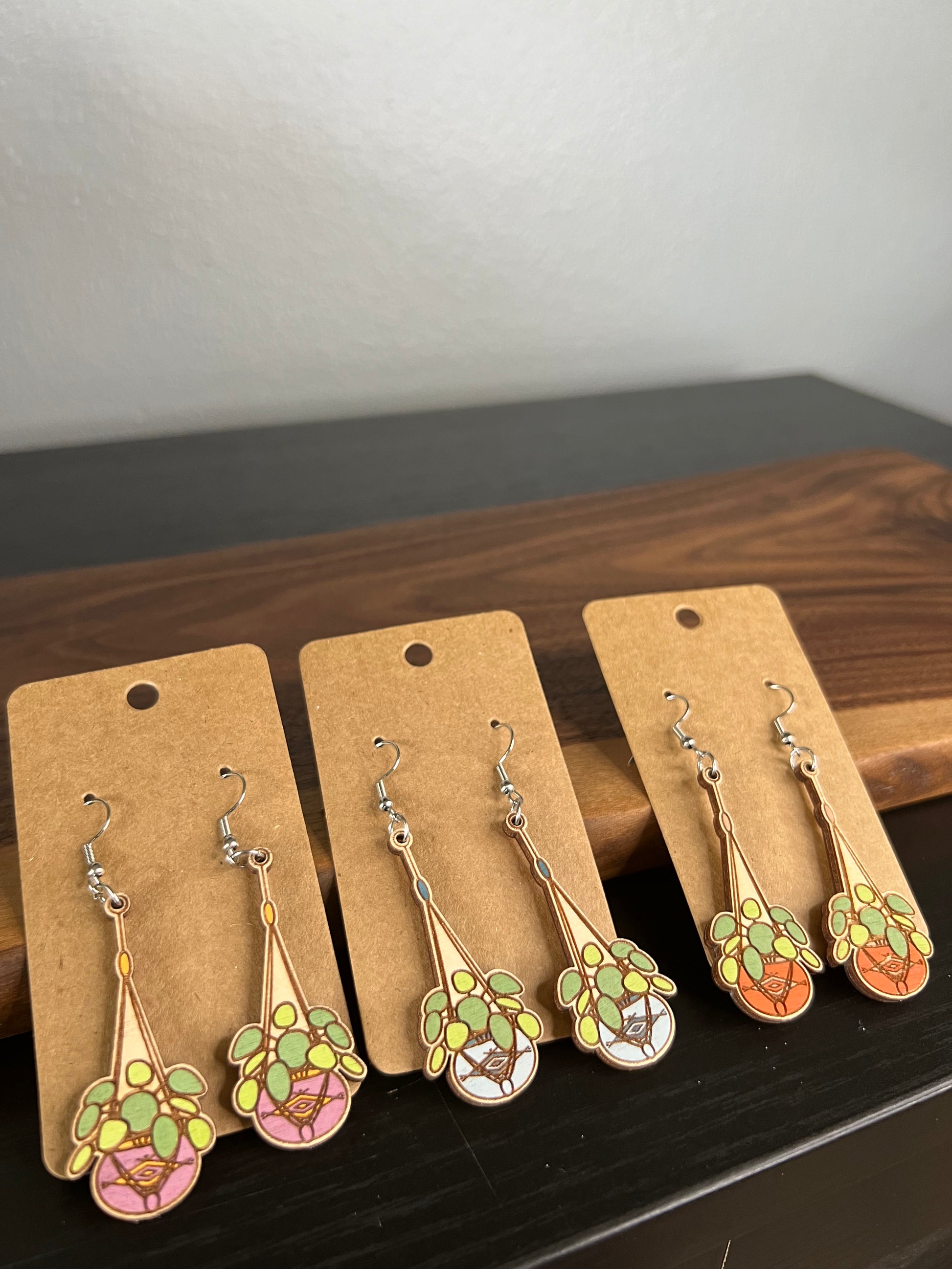 hanging succulent earrings Hanging Plant Dangles (2 for Purple