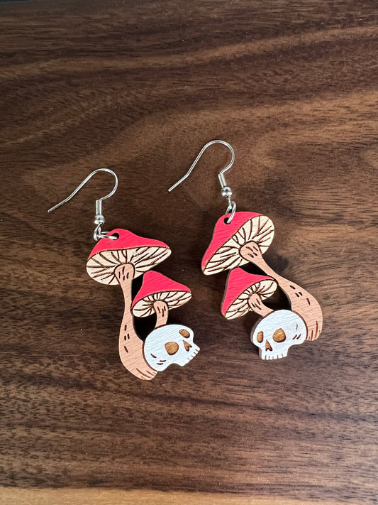 Mushroom Skull Dangles (2 for $30)