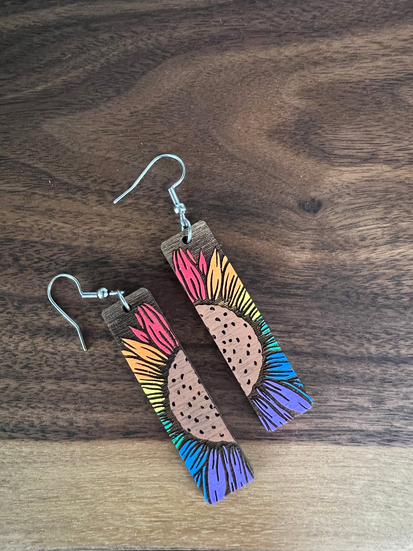 Rainbow Sunflower Dangles (2 for $30)